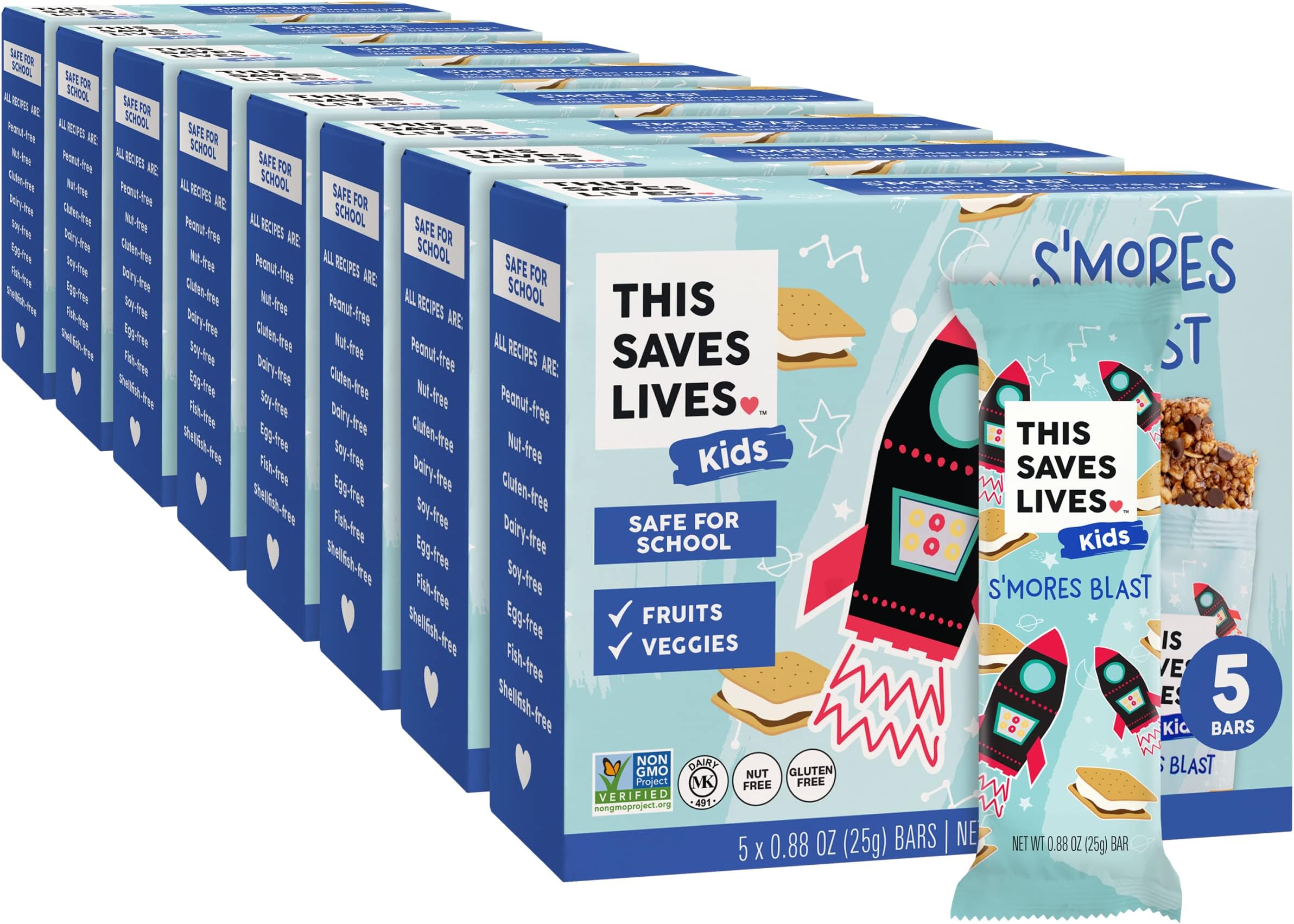 This Saves Lives Kids' Snack Bars (S'mores Blast, 0.88 Ounce (Pack of 40))