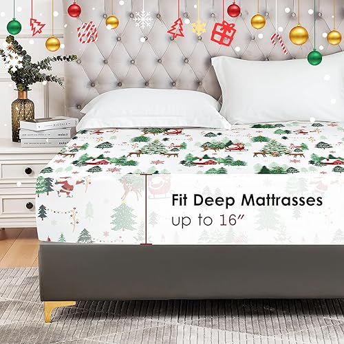 Miniatura 9 de YIYEA Sábana bajera ajustable tamaño matrimonial  100% microfibra cepillada de 1800 hilos tamaño matrimonial  Ultra suave  Bolsillo profundo de 16