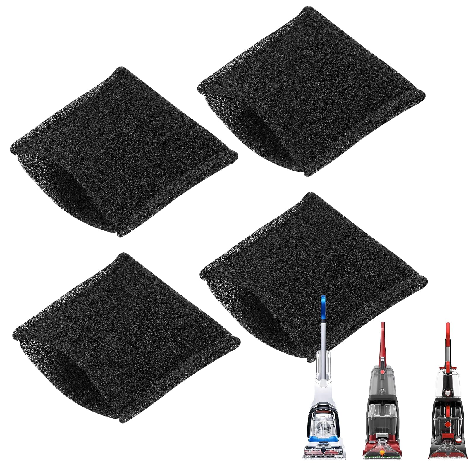 KeeTidy Foam Tank Filter Compatible with Hoover Steam Vacuum Cleaner F5800 Series F5825, F5805, F5851, F5855, F5859, F5837-900, Part #38762014 440007364, 4 Pack
