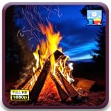 キャンプファイヤーのパチパチ音 - 天気と時計付きでアウトドアの焚き火でリラックス