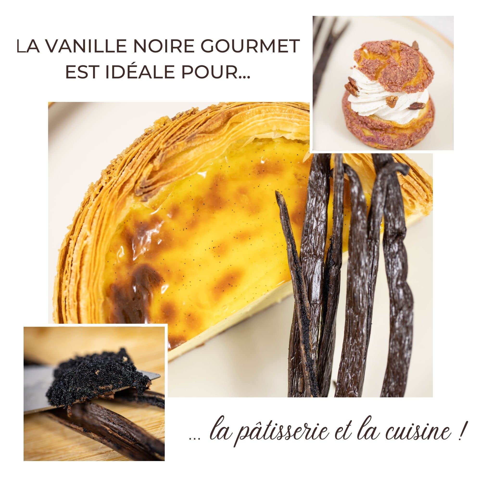 Mavany - 5 Gousses de VANILLE BOURBON DE MADAGASCAR - Sélection de qualité gourmet pour la pâtisserie/cuisine - Taille M 14 à 16 cm - Sachet fraîcheur refermable