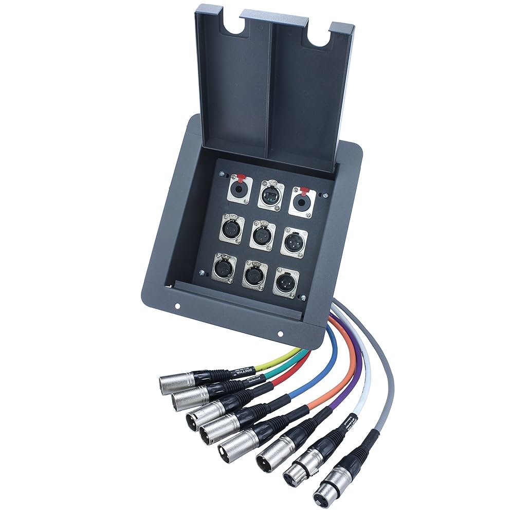 vam265 XLR（オスーメス）約10メートル　2本セット Amazon.co.jp: MCSPROAUDIO 凹型フロアステージボックス: XLR