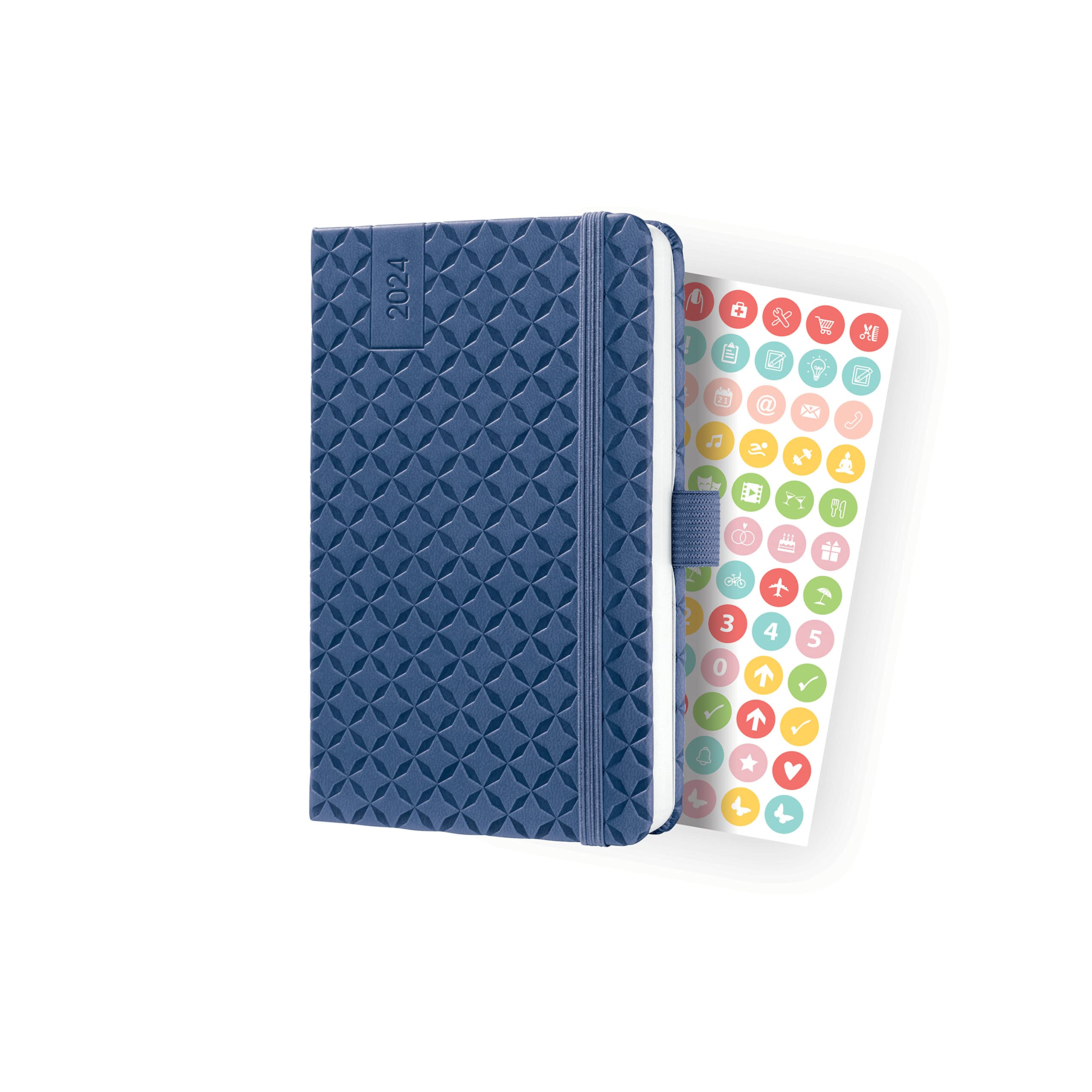 SIGEL J4100 Jolie Weekly planner 2024, hardcover, 9,5 x 15 cm, 174 pages, Blue