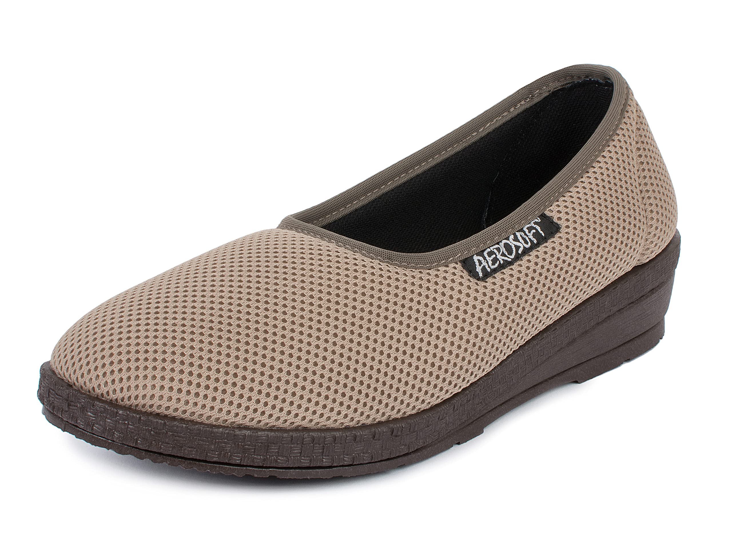AerosoftAerosoft ladies' stretch ballerina, width G-H, also for hallux valgus, Made in Germany (Beige, uk_footwear_size_system, adult, women, numeric, medium, numeric_7_point_5)