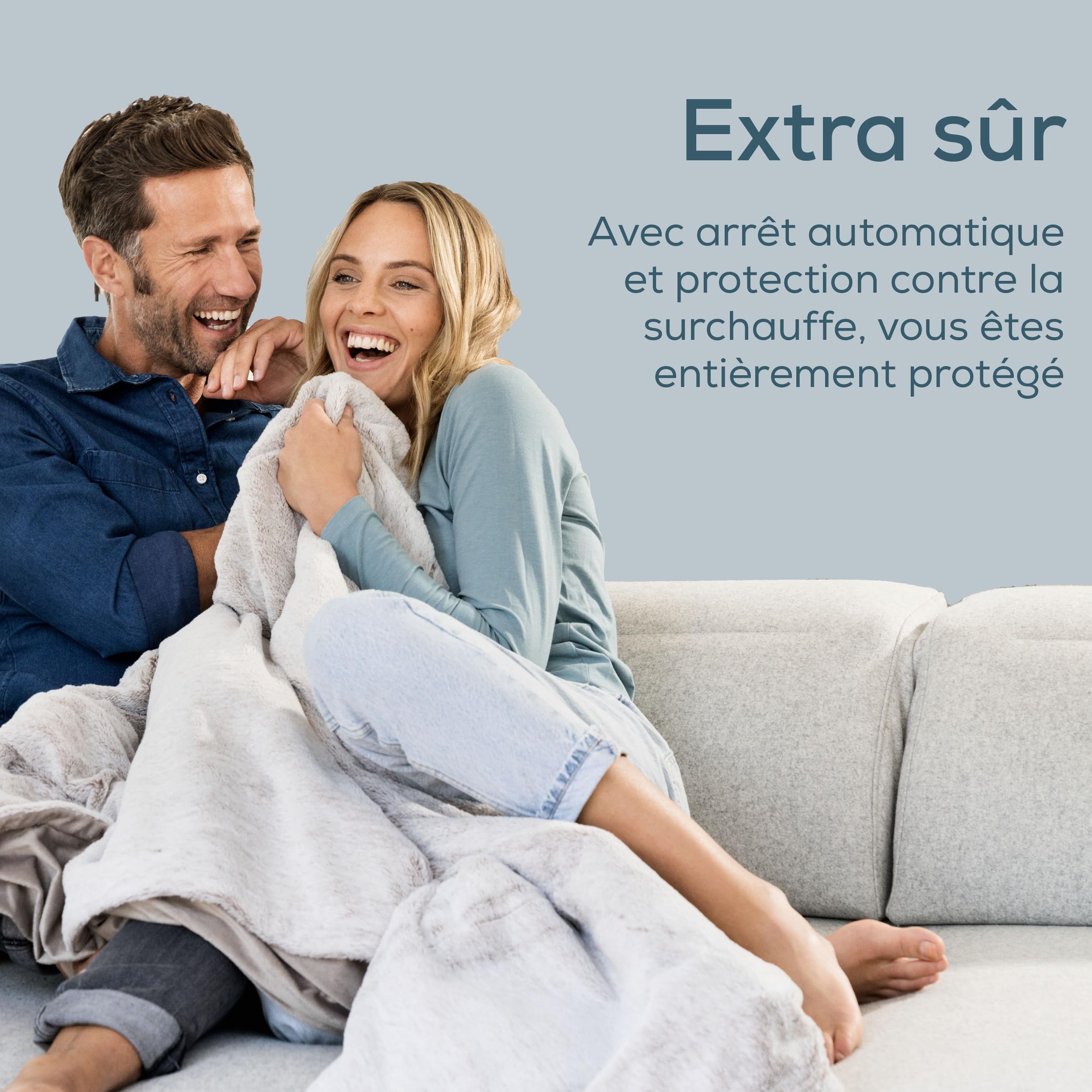 Beurer HD 75 Couverture chauffante Nordic, aspect fourrure synthétique, avec 6 niveaux de température, lavable en machine (30°C), couverture chauffante avec arrêt automatique, beige/marron, 180x130 cm