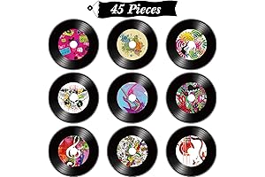 45 Vinyl Records & 50's Party Decor Cutouts