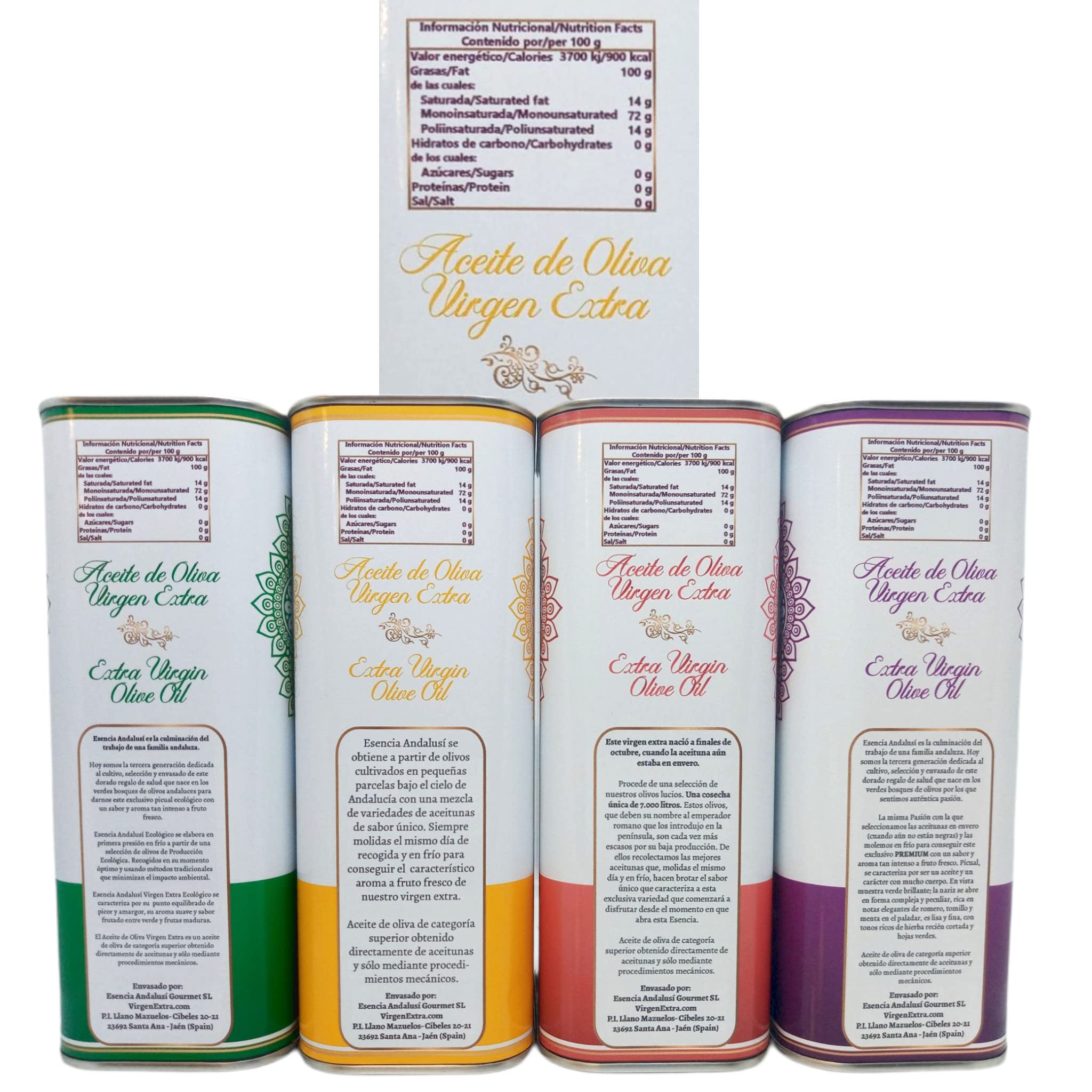 Aceite de Oliva Virgen Extra lata1 litro (1,3 o 9 uds) producido en Jaén, aceite de oliva de categoría superior, variedad Coupage con sabor único elaborado con mezcla de variedades de aceitunas (9)