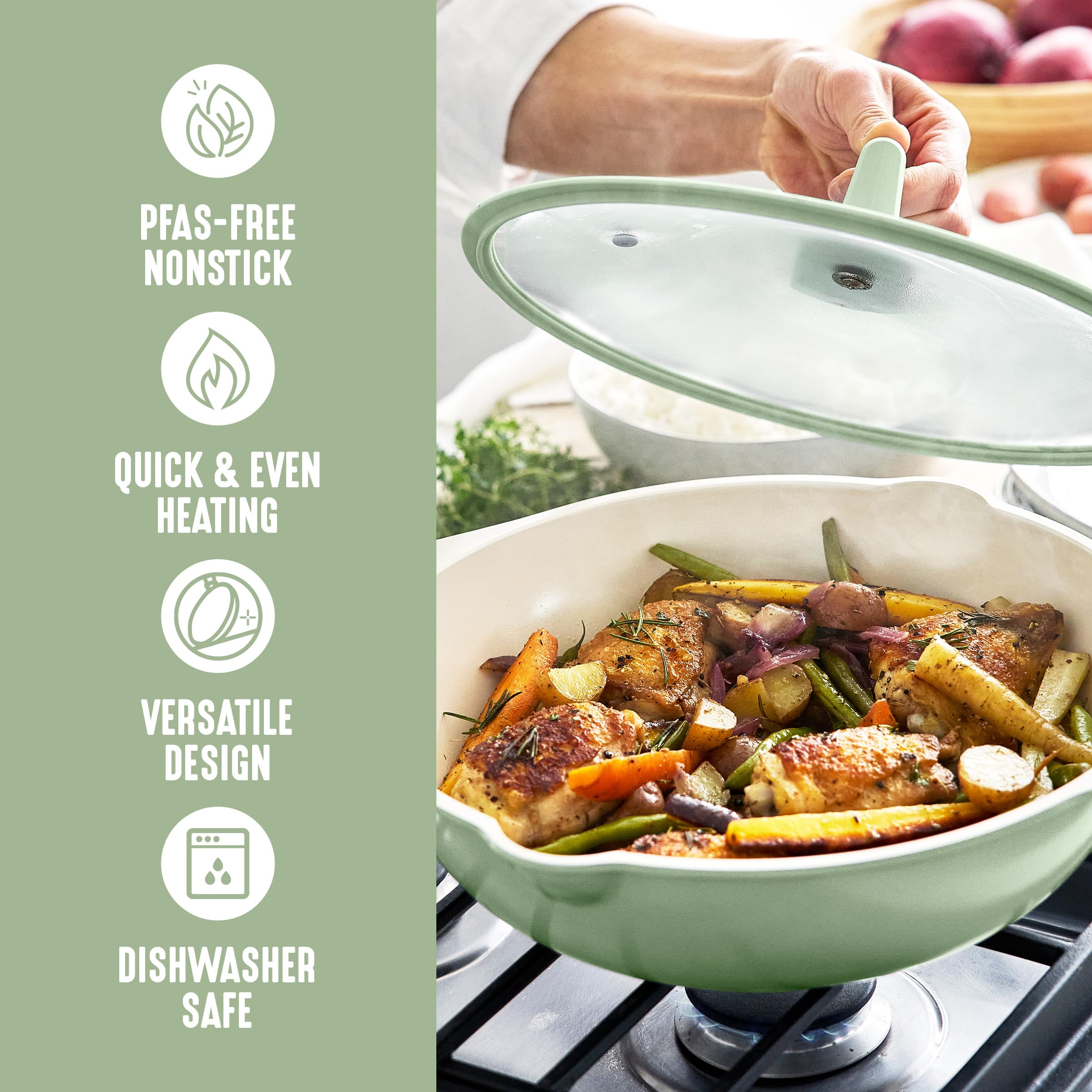 Amazon.com: GreenLife Nonstick 12” (5QT) All in One Deep Skillet