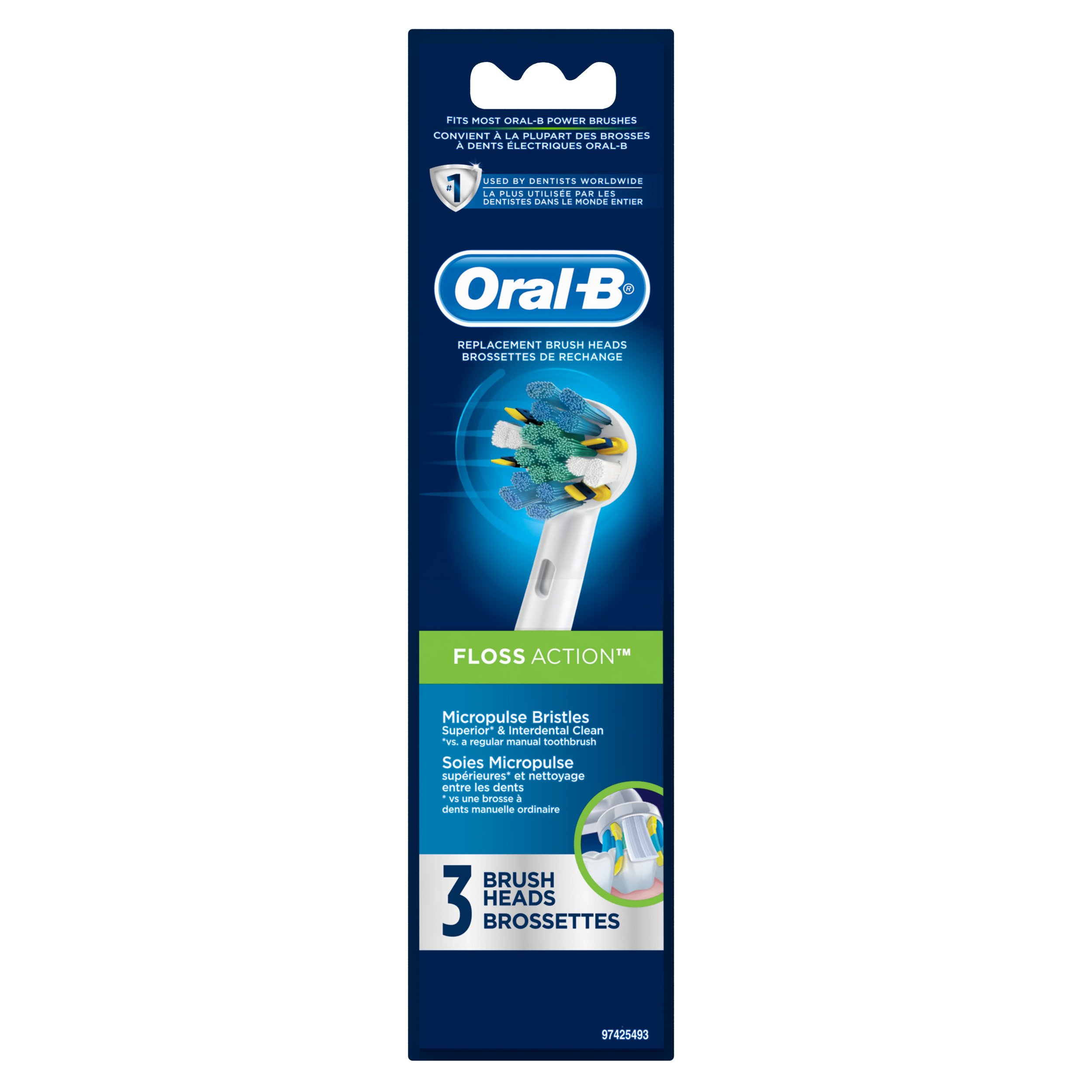 Oral-B Floss Action Electric Toothbrush Replacement Brush Heads Refill 3 Count