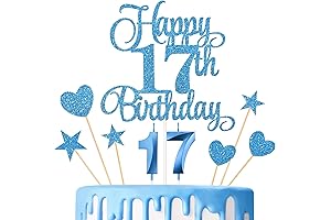 17th Birthday Cake Decorations - Blue