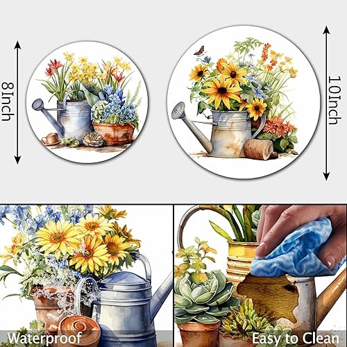 Miniatura 78 de Tucocoo Juego de 4 fundas redondas rojas para quemadores de estufa eléctrica, 8 y 10 pulgadas, cubiertas para quemadores de estufa de gas, cubierta