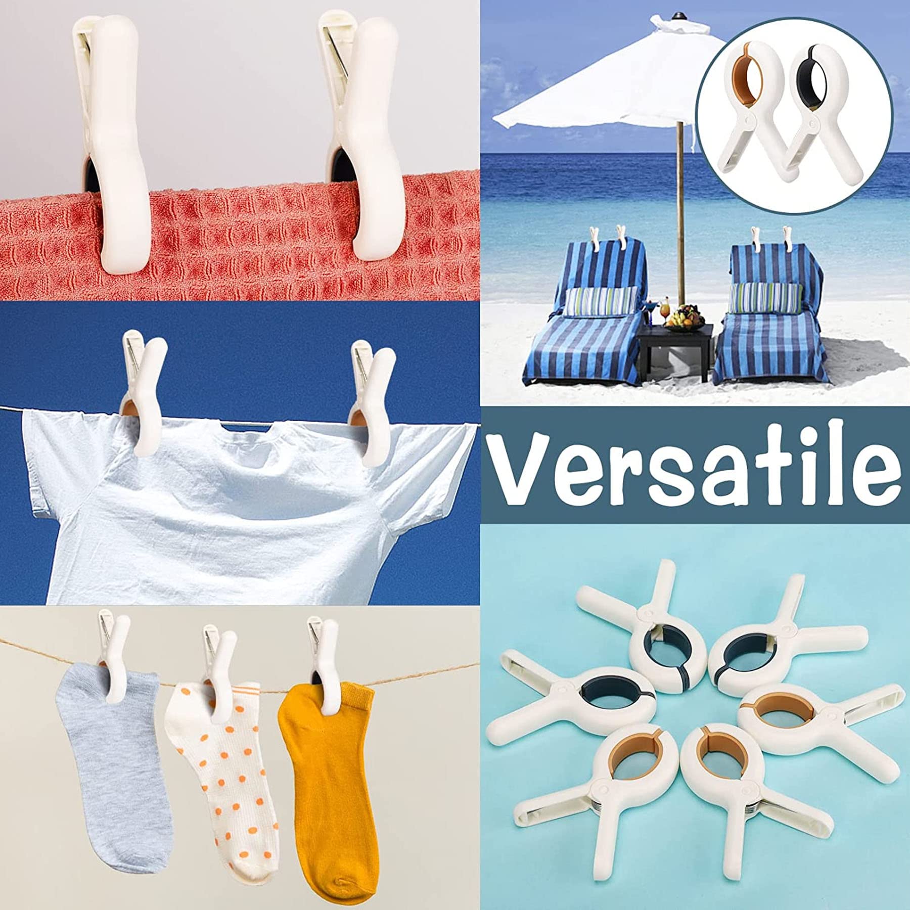 40 clip antivento in plastica, fermagli per asciug... - Grandado