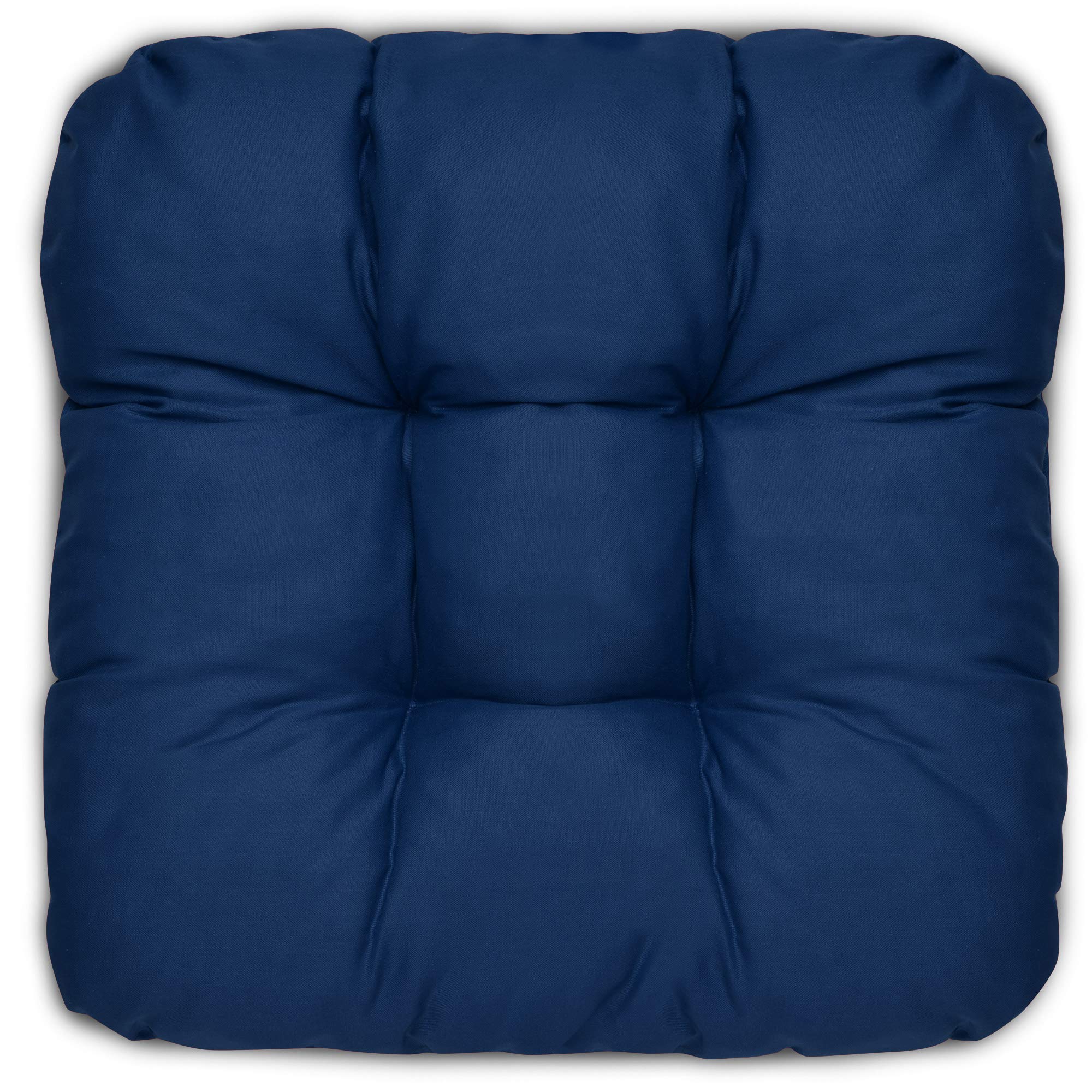 Beautissu Lisa Set de 4 Coussins 40x40 cm – Coussin de Chaise d'extérieur et d'intérieur 40x40 cm, Coussin Souple pour Les chaises de Jardin, Coussin en Mousse de 8 cm - Bleu foncé
