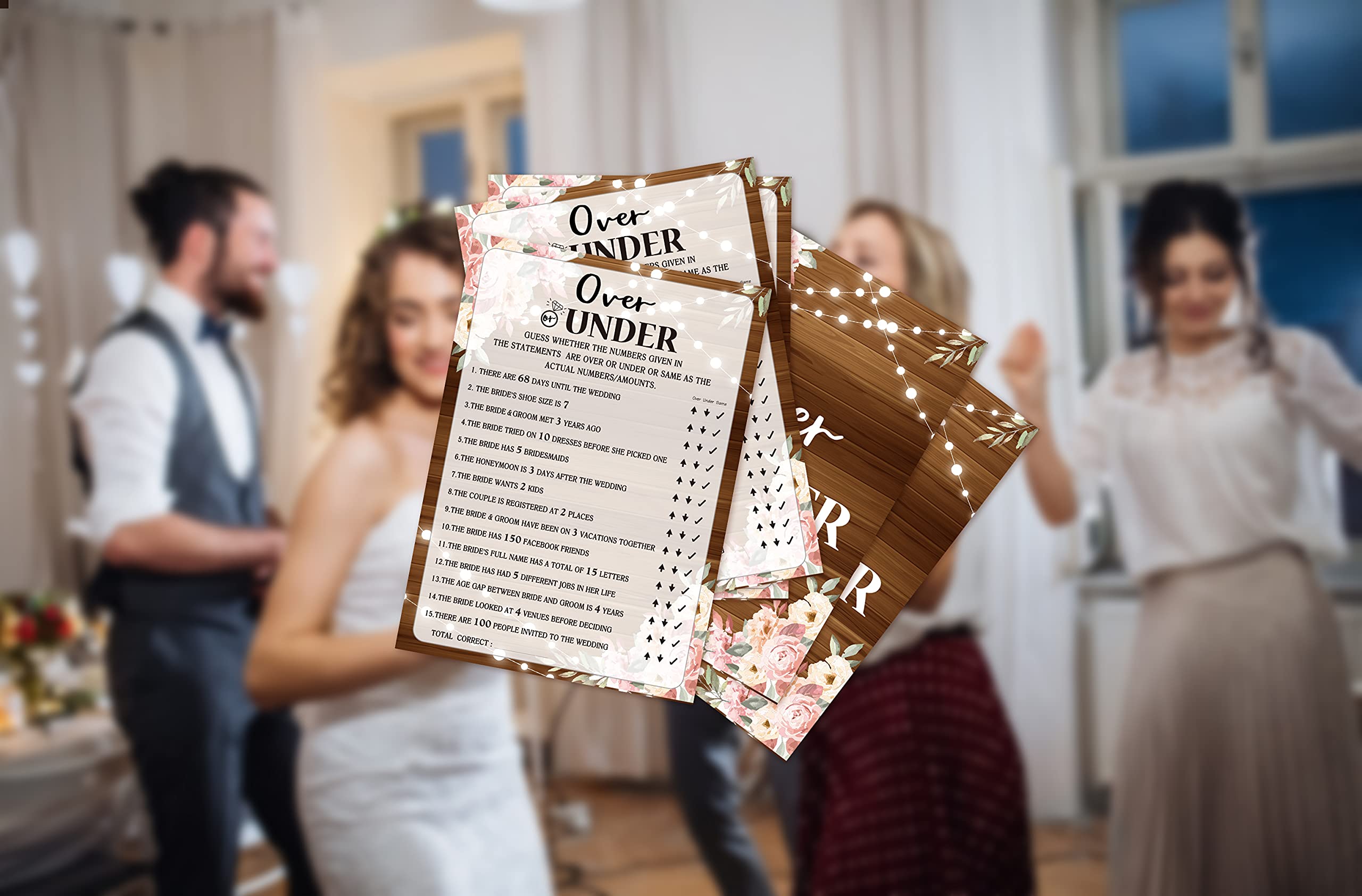 Amazon.co.jp: ブライダルシャワーゲームカード オーバーまたは  