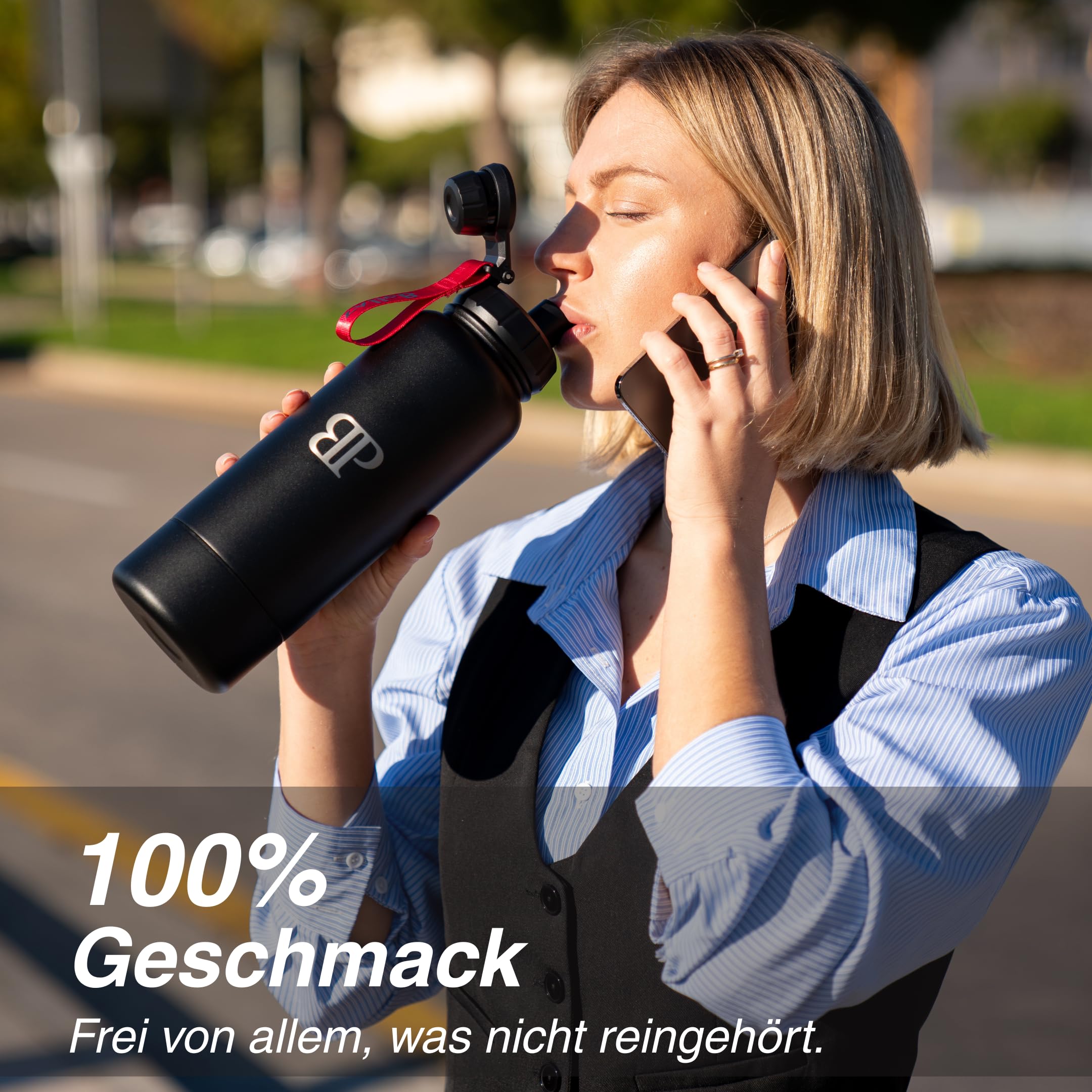 Edelstahl Flasche – 1200ml Protein Shaker | Doppelwandig, BPA-frei, Auslaufsicher | 48h Kalt & 24h Warm - Fitness, Sport, Outdoor