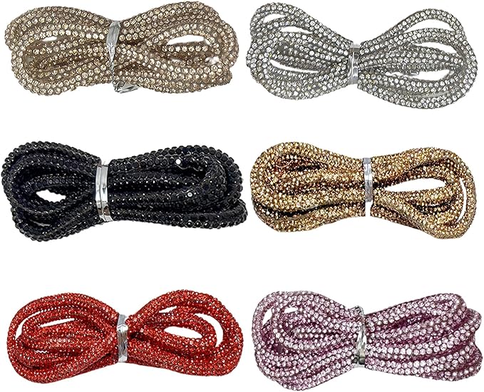 Amazon.com: 5mm Rhinestone Glitter Round Rope, 6 Yards Crystal Hoodie ...