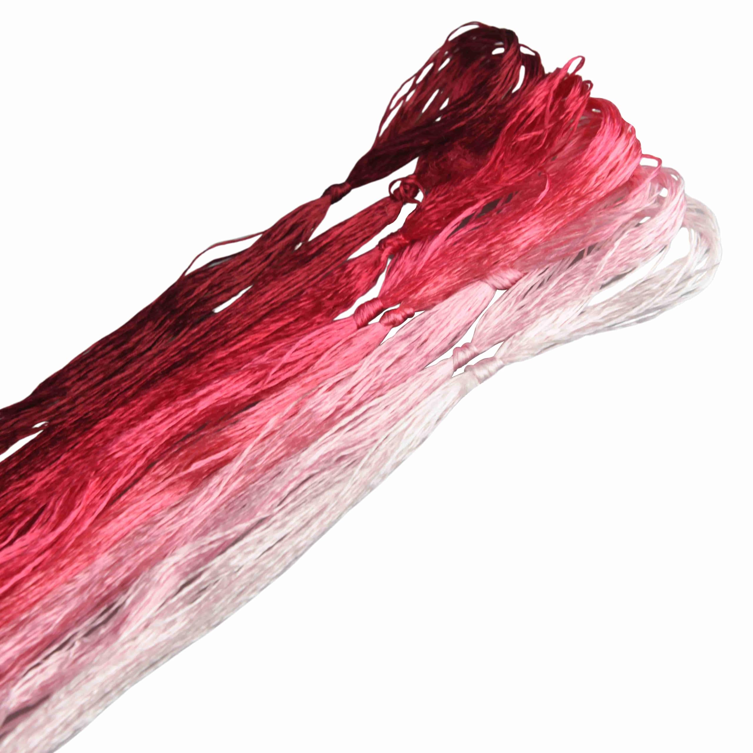 MINGGUXIUYI 8 Colours Gradient Mulberry Silk Embroidery Threads – 22M Each, for Hand Embroidery/Cross Stitch/Knitting/DIY Crafts (05)