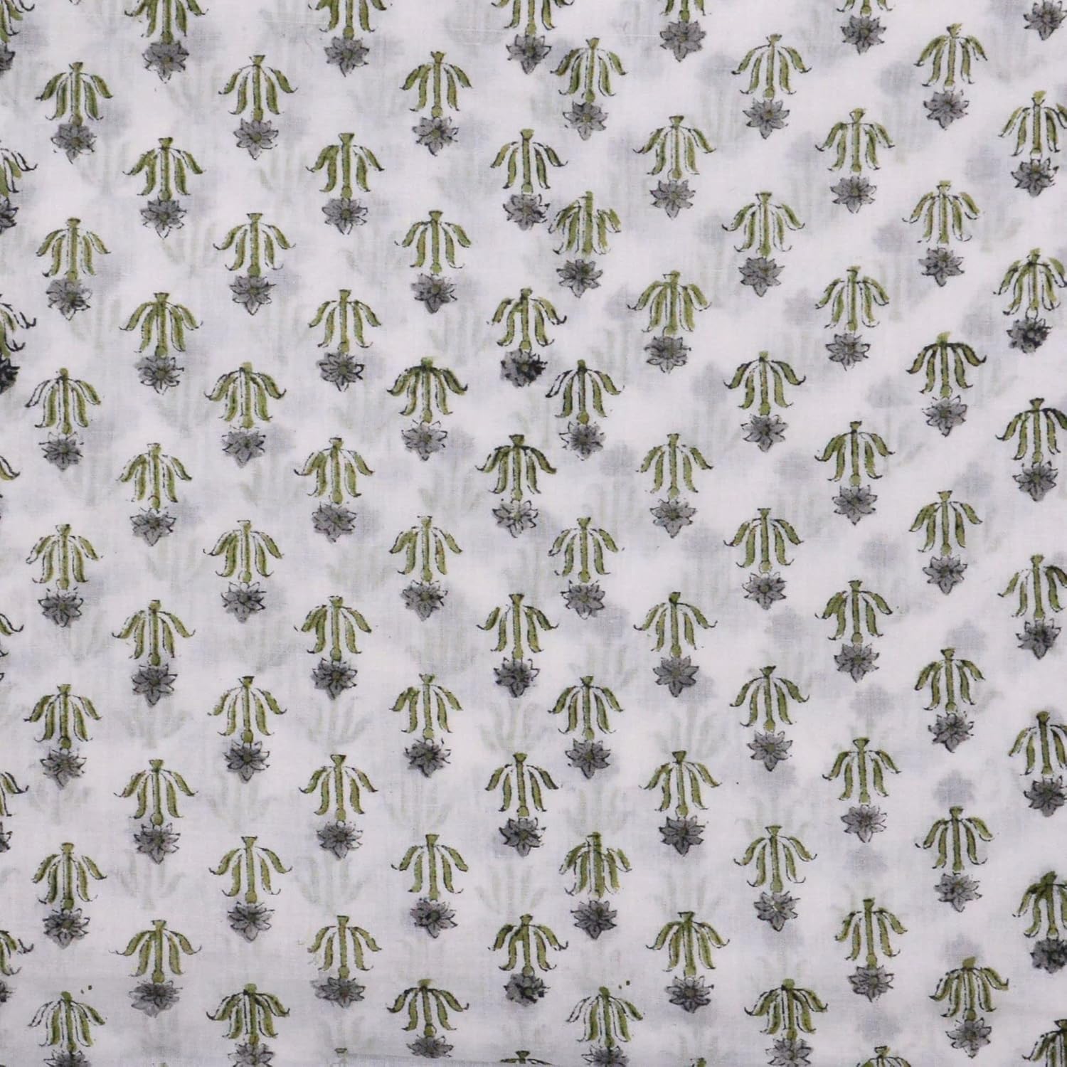 Trade Star 3 Yard Hand Block Print Fabric 100% Cotton Running Floral Print Fabric Handmade Indian for Dressmaking Crafting By the Yard for Home Decor Ethnic Natural Dye Sewing for Kids