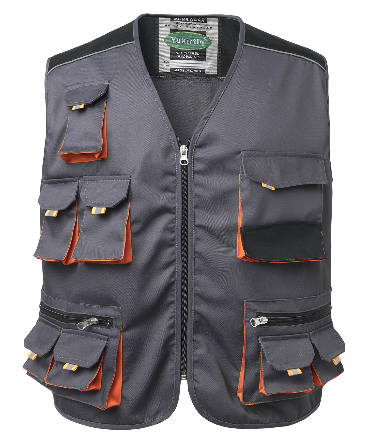 Yukirtiq Herren Arbeitsweste Montageweste Handwerker Weste mit mehreren Taschen Ärmellos Arbeitsjacke Arbeitskleidung Outdoor Weste Funktionsweste Arbeitswesten