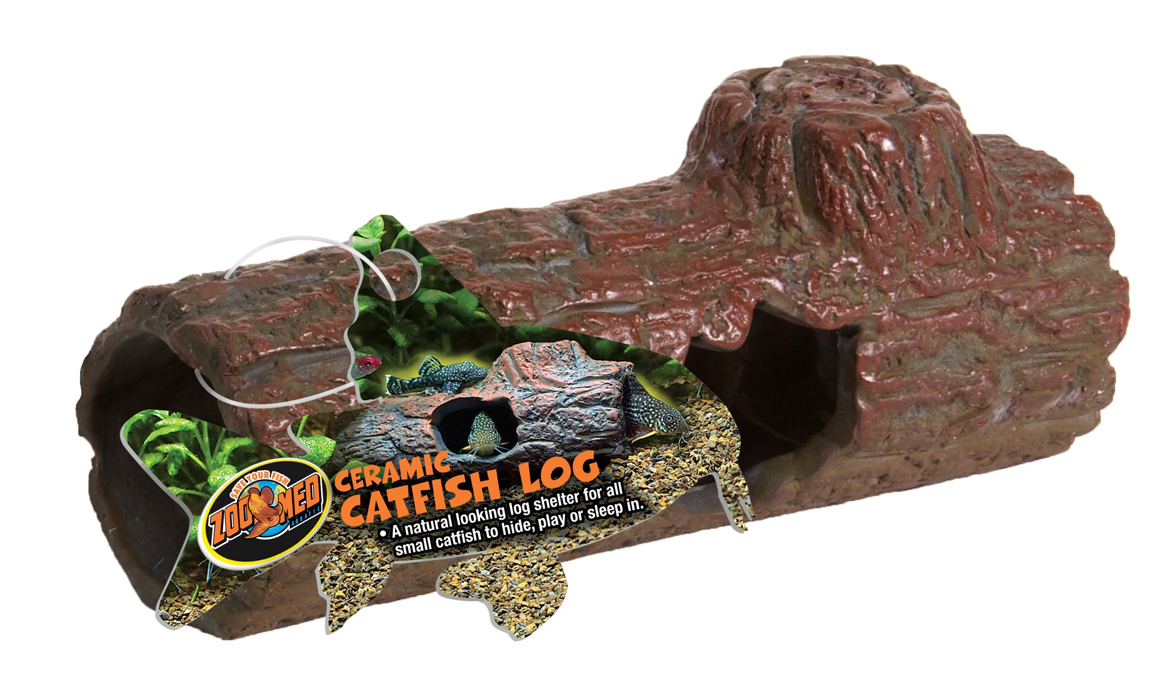 Zoo MedCeramic Sinking Catfish Log, 6.5-Inch