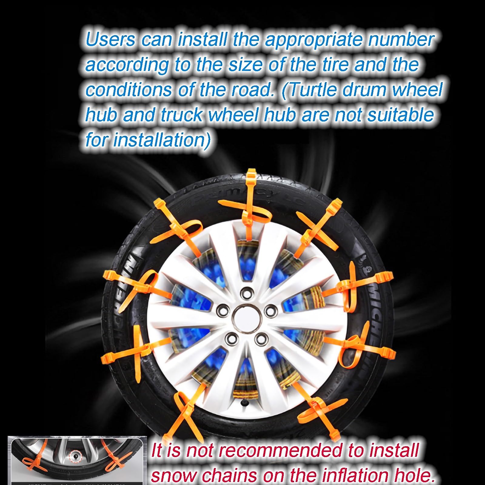 20 cadenas antinieve reutilizables for coche, cadenas for neumáticos de nieve, cadenas universales ajustables de emergencia portátiles for neumáticos de nieve for camionetas, cadenas de nieve for coch