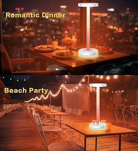 Miniatura 4 de SRTCLLT Lámparas de mesita de noche para dormitorio, lámpara de mesita de noche con puerto de carga y salida de CA, pequeña luz azul de escritorio,