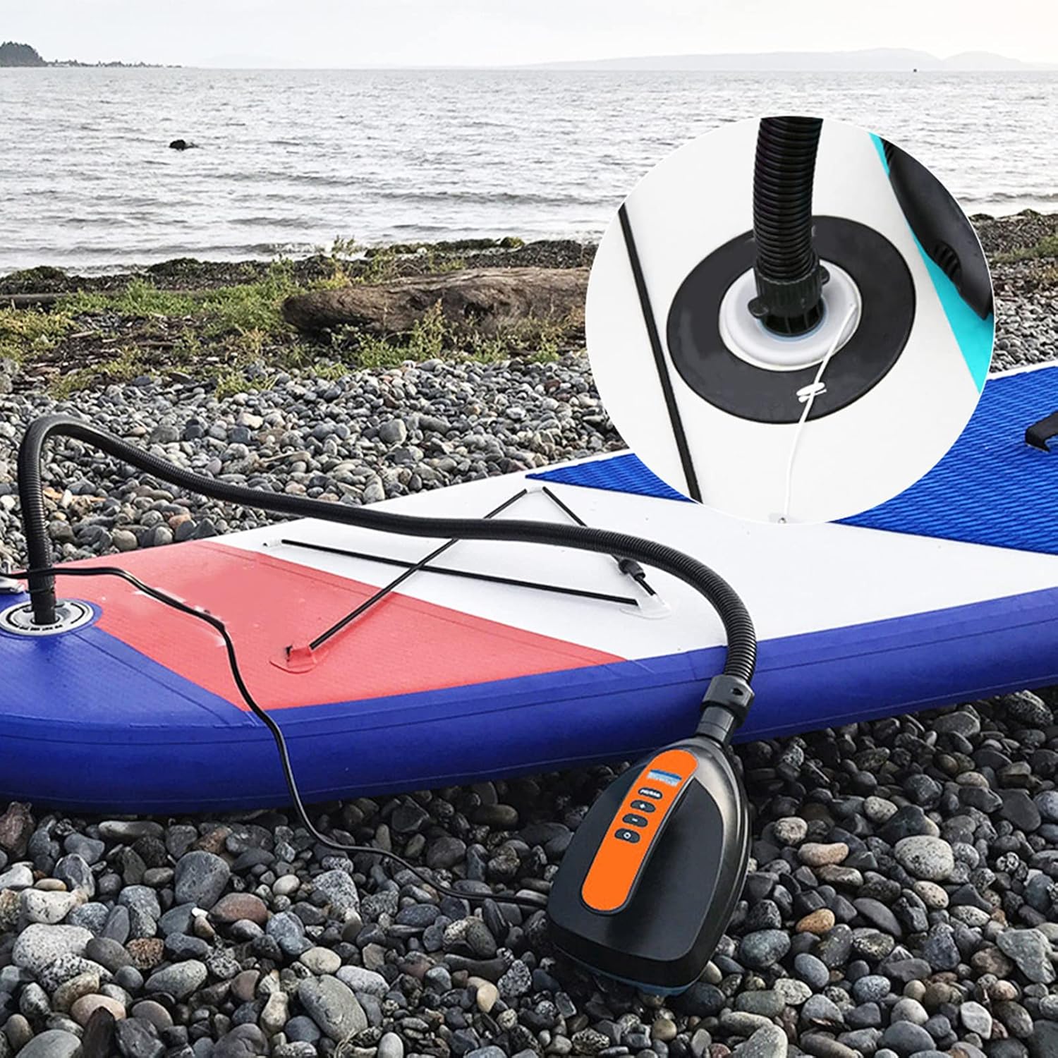 SustVita サスティビタ高圧インフレータブルボートポンプ、スマートインフレーション用のデジタルエアポンプ、エアクッションとクッ