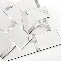 Vista 1 de Azulejos de Metro de Cocina Mate Despegar y Pegar Protector Contra Salpicaduras Azulejos Autoadhesivos para Pared de Baño Impermeables Paneles