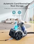 1700W Nettoyeur à vide, 45Kpa Nettoyant à vide sans sac, filtration multi-cyclonique, 2 Anti-allergène HEPA Filtres, 3.5QT Dust Cup, 4 Outils, Aspirateur cordé pour plancher dur, Tapis, Cheveux d'animaux, Marine