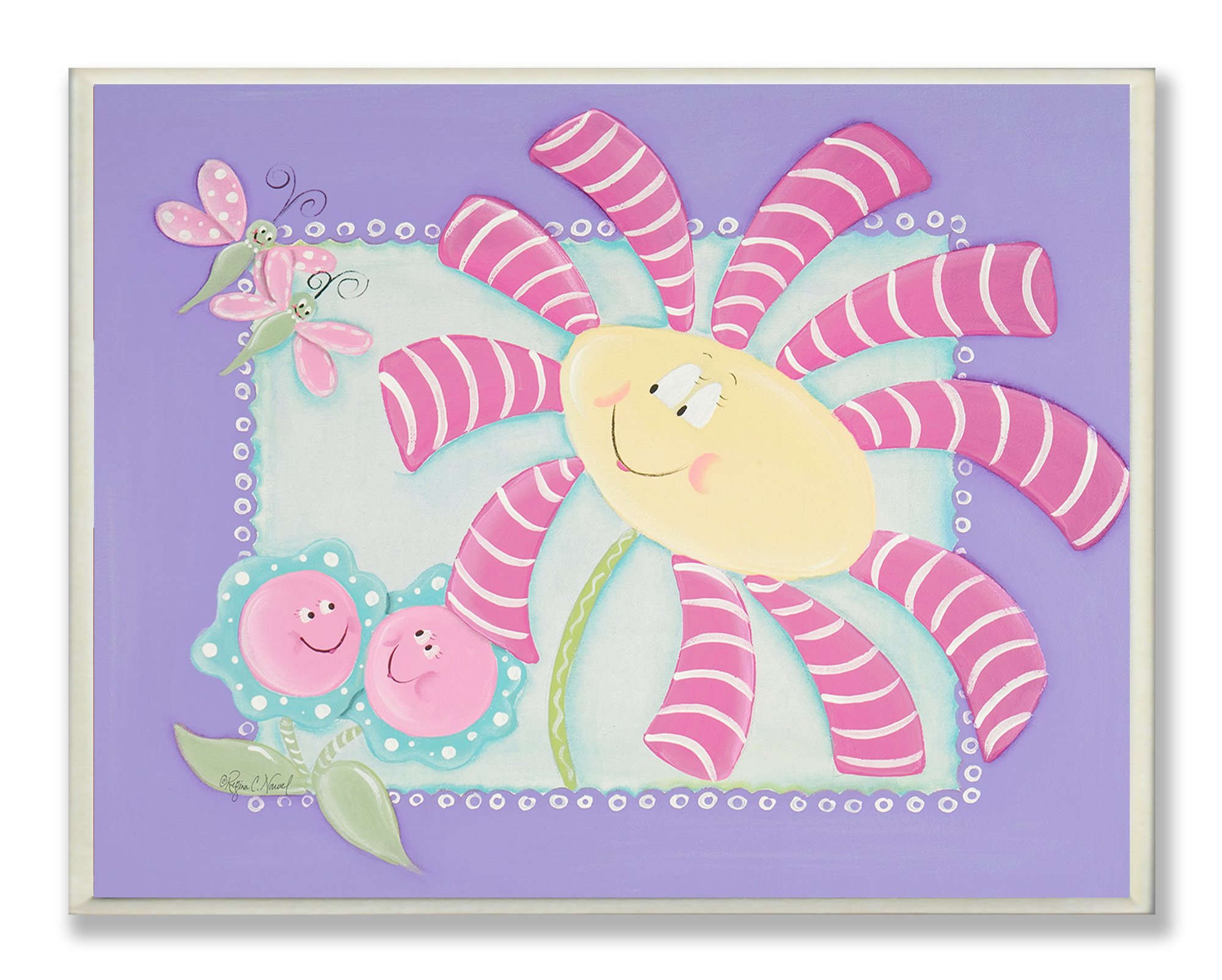Libellules et fleurs s'invitent sur la plaque murale rectangle Happy Flowers - 2