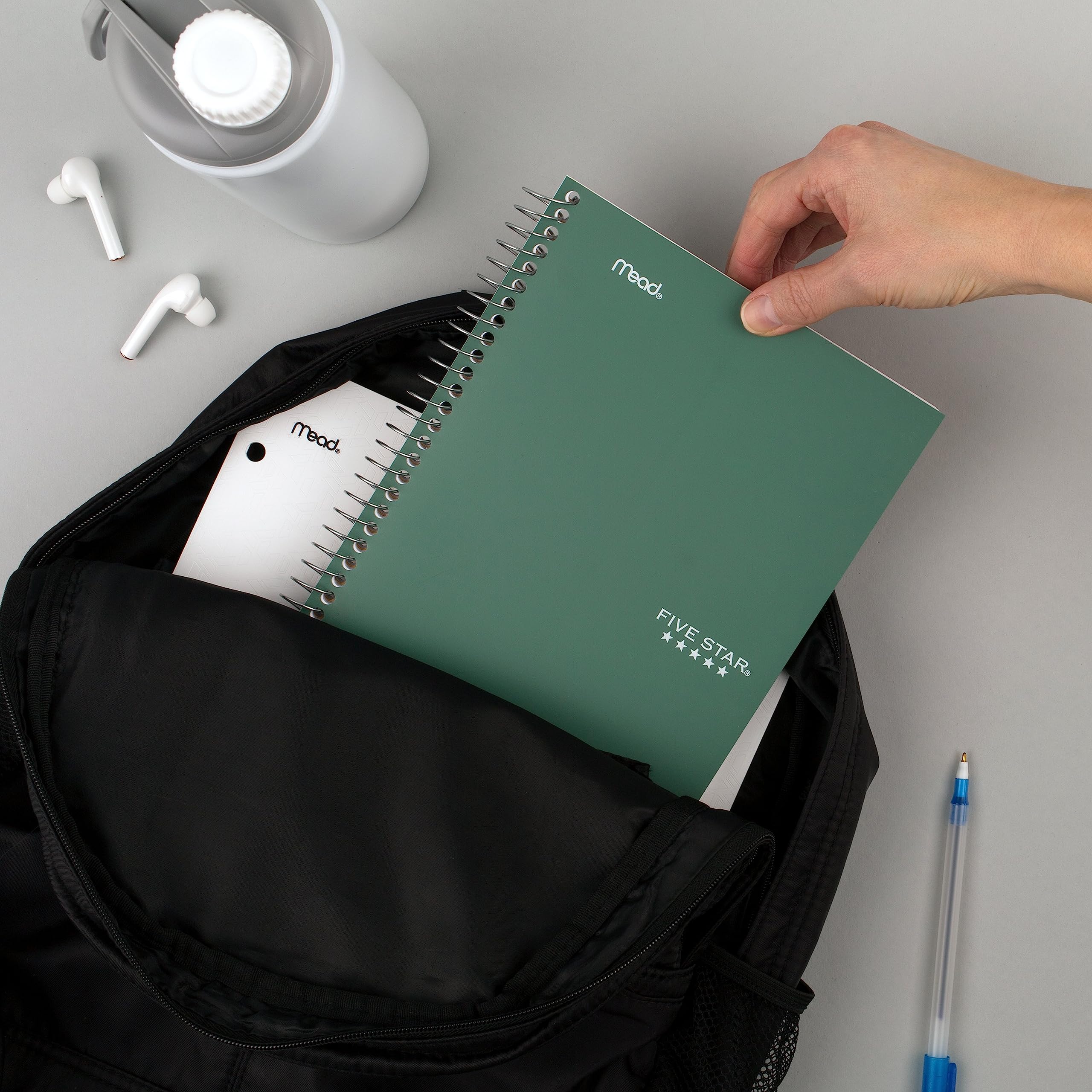 Five Star Cuaderno espiral, 2 sujetos, College Ruled, 6" x 9-1/2", Seaglass Green (840004CH1)