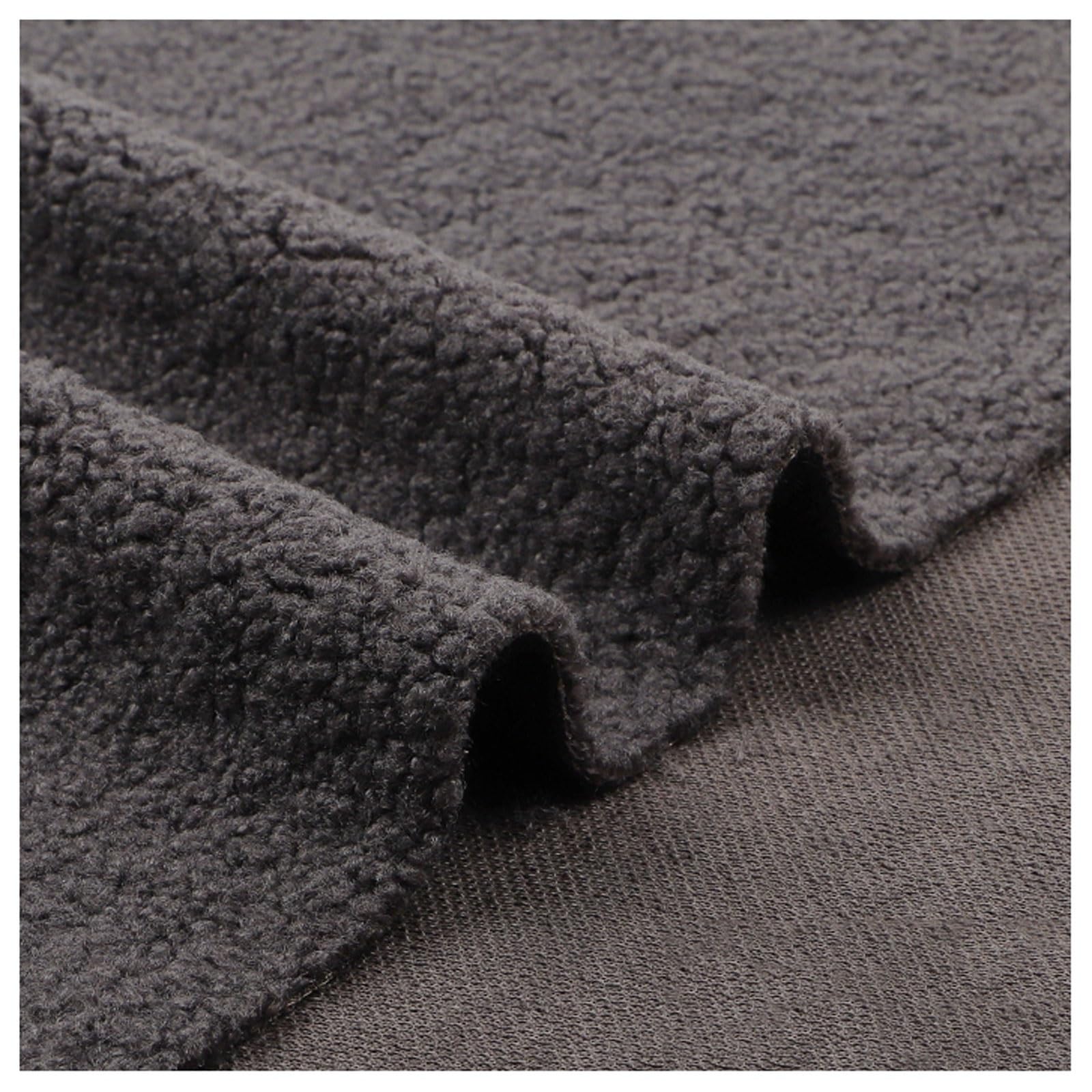 Soft Curly Woolly Pile Fleece Fabric Polyester Polar Fleece Fabric Soft Plush Material Shaggy Craft Faux Fur Fabric for Sewing Throws, Blankets, Scarves, Pet Beds, 50x160cm (Color : Dark Grey)