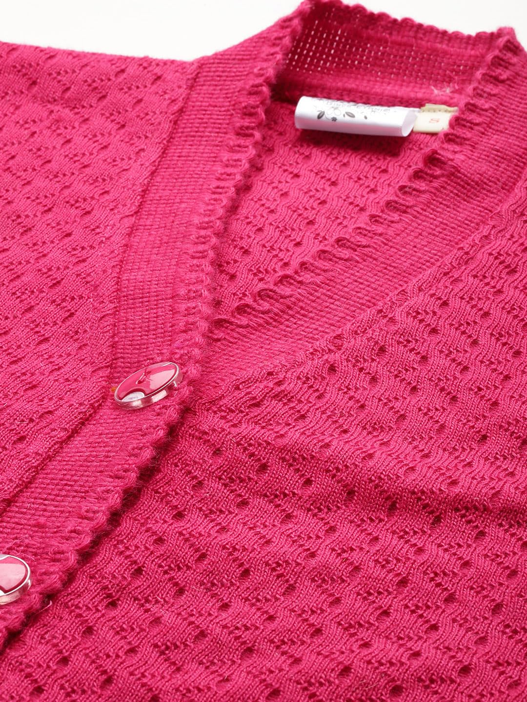 Aarika Cárdigan de lana liso de color liso para mujer
