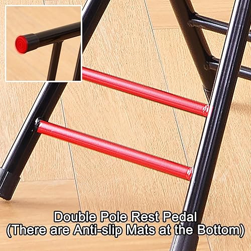 Miniatura 7 de THAMBA Taburete plegable de 18 pulgadas con respaldo, paquete de 2 sillas plegables portátiles de esponja de poliuretano, taburete plegable para