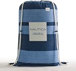 Nautica - Ensemble double confort, lit réversible en coton avec sham assorti, décoration maison élégante, salle de dortoir essentiels (bleu Longpoint, Twin/Twin XL)