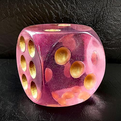 BESCON DICE Dados DND jumbo de acrílico sólido de 40 mm de 6 caras con pipas