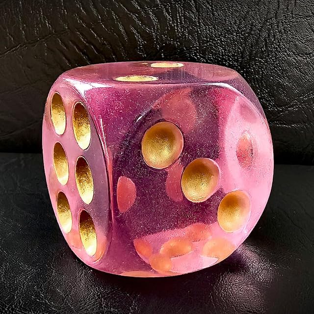 BESCON DICE Dados DND jumbo de acrílico sólido de 40 mm de 6 caras con pipas