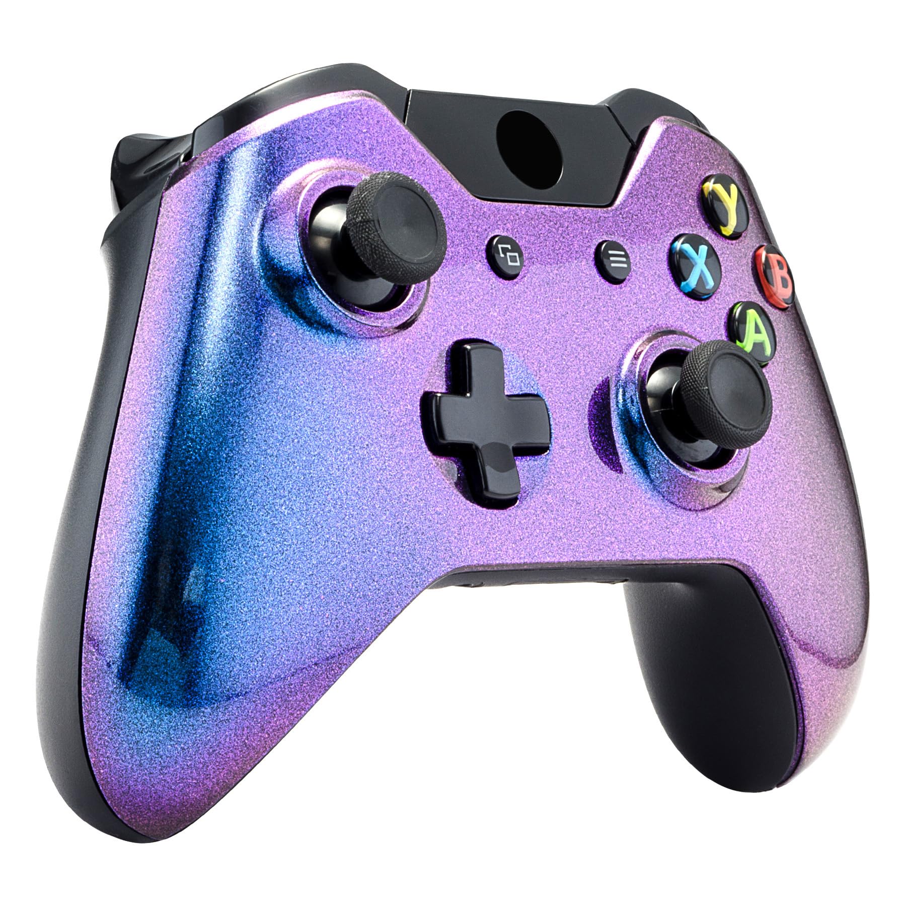 eXtremeRate Cover Custodia Copertura Frontale Guscio Anteriore Scocca Ricambio per Xbox One Standard Controller con/senza Porta per Jack da Cuffie 3,5mm(Camaleonte Viola Blu)