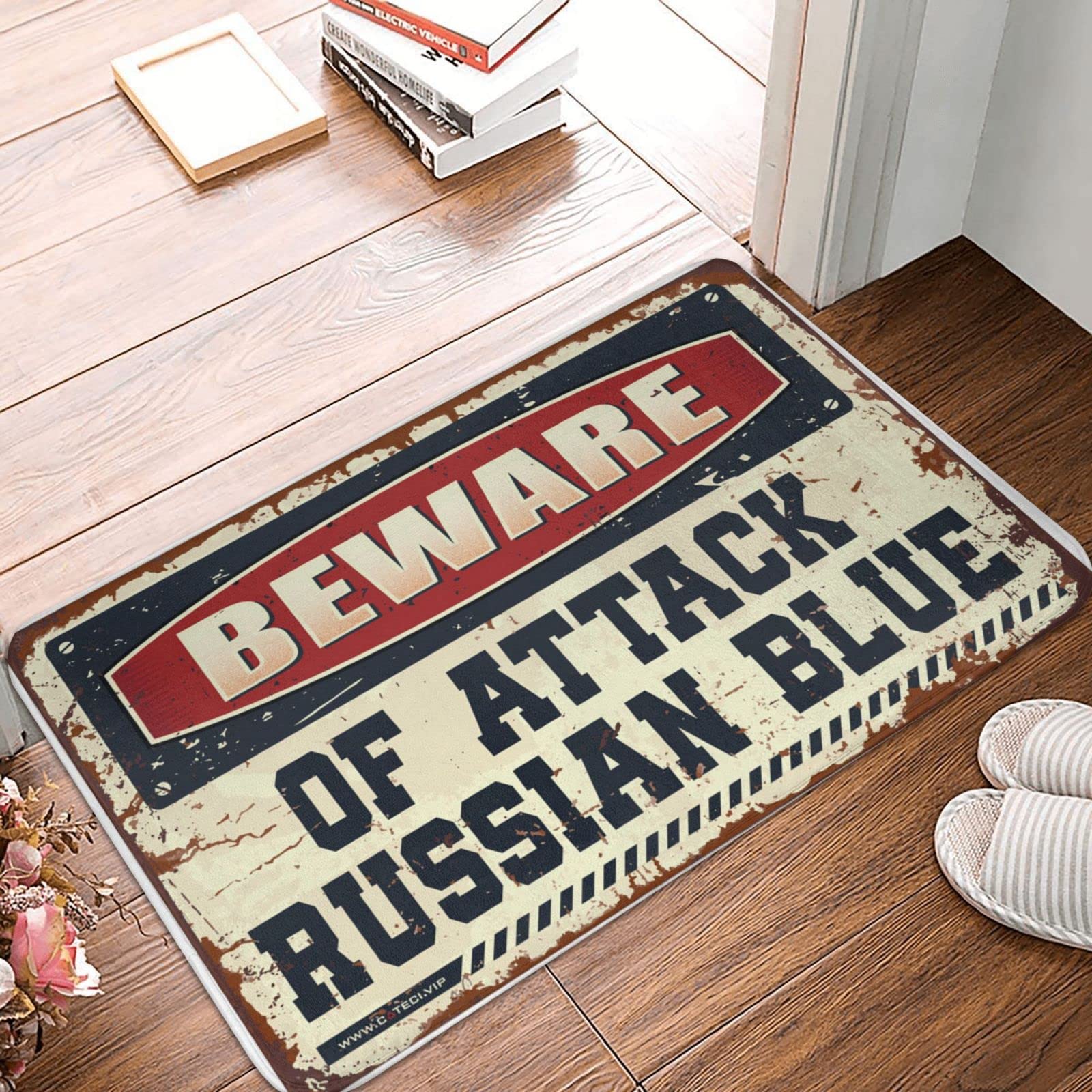 Tapis de sol humour bleu russe comme idee cadeau decoration homme