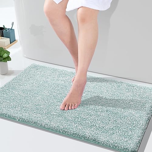 Miniatura 62 de Yimobra Alfombras de baño antideslizantes lavables de 24 x 17 pulgadas, tapete de baño de microfibra ultra suave y absorbente, alfombra decorativa