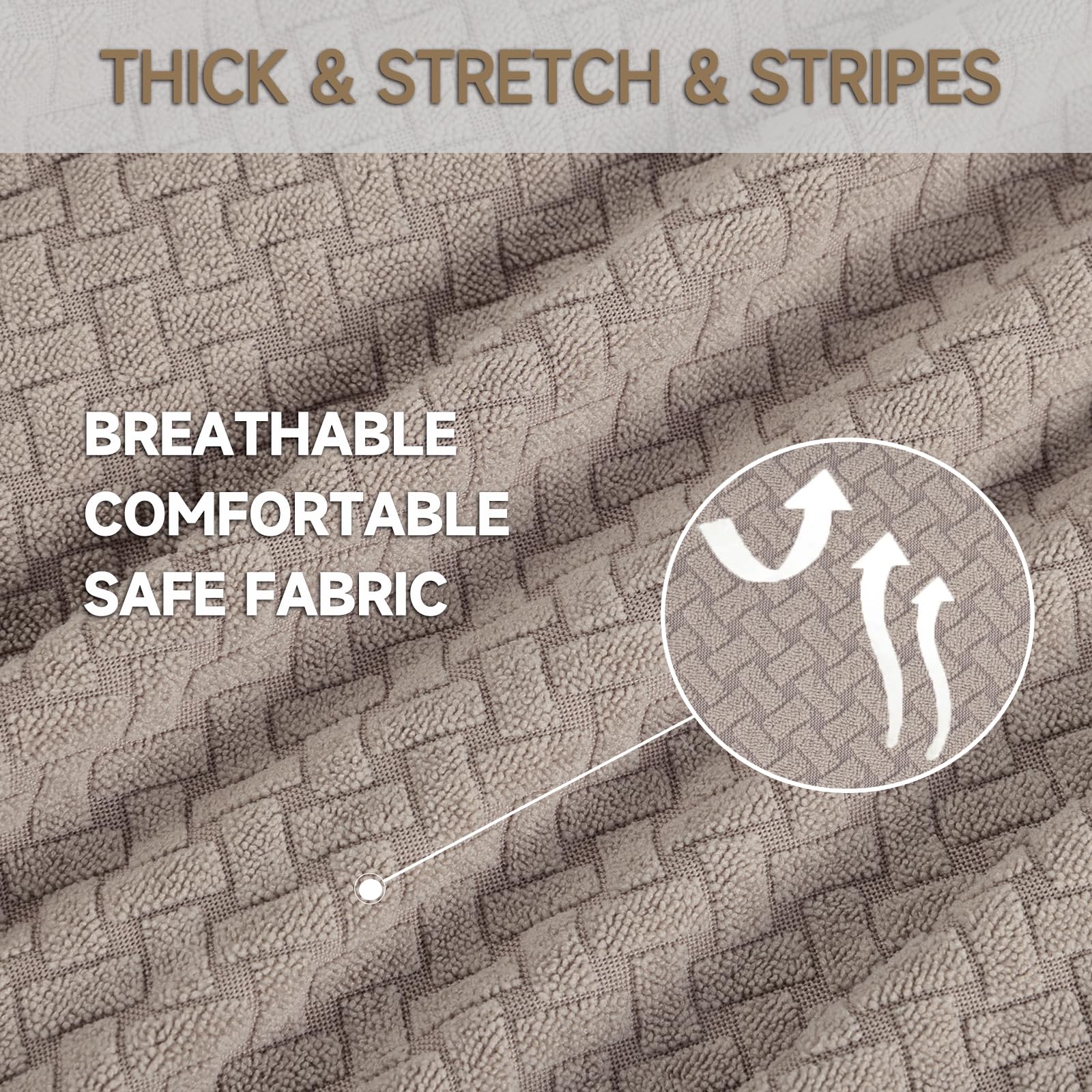 Ystyle Copridivano 4 Posti con Braccioli, Elasticizzato Copri Divano Antigraffio Gatto Cani, Universale Moderno Fodere Copridivani, Elastico Copripoltrona Antimacchia Antiscivolo, Sabbia