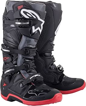 Amazon.com: Alpinestars Tech 7 Boots Black/Cool Grey/Red Sz 12