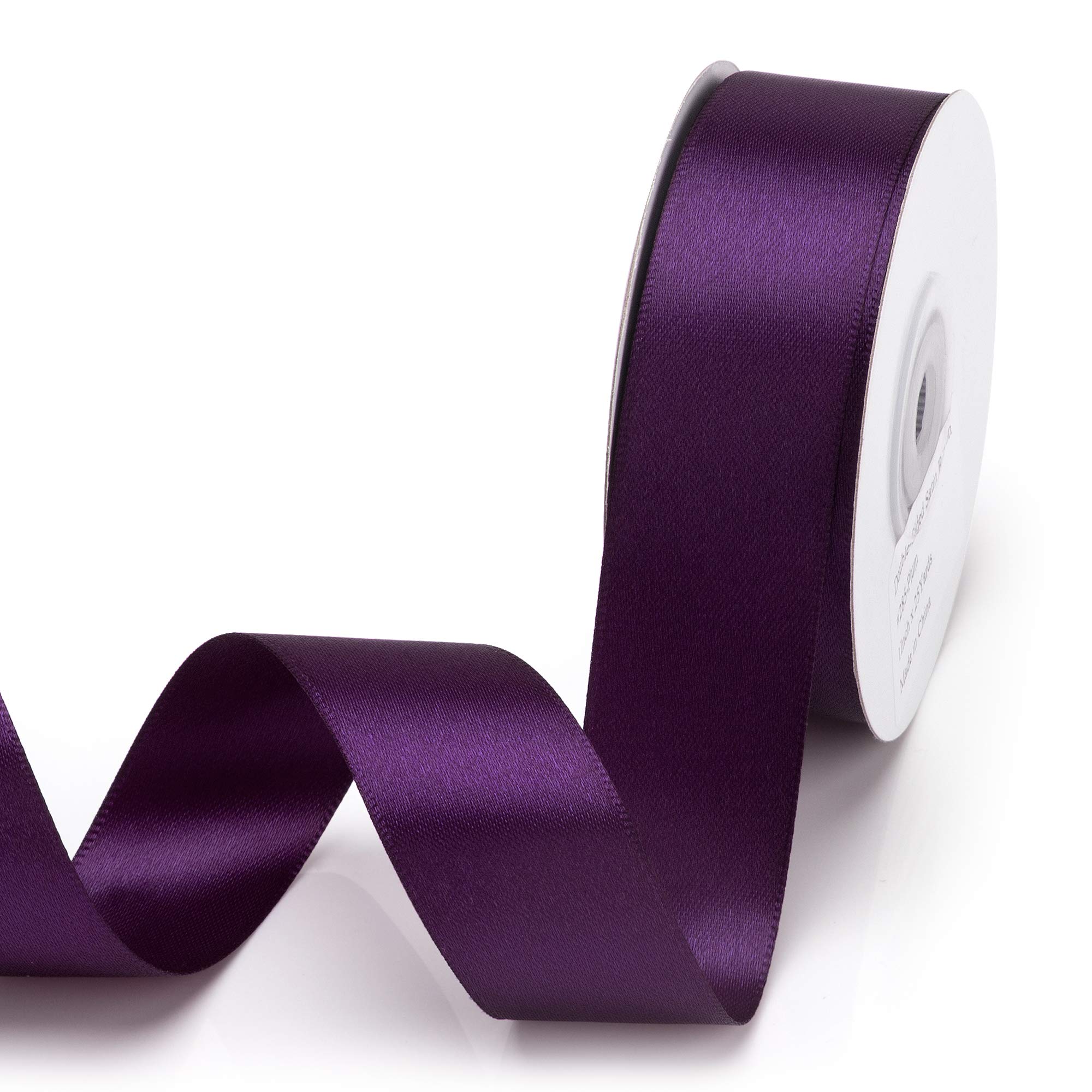 Photo 1 of IHKFILAN Double Face Satin Ribbon 1Inchx25Yards Double Sided Solid Polyester Ribbon for Gift Wrapping Party Hair Braids Bow Baby Shower Decoration Floral Arrangement Craft Supplies,Plum