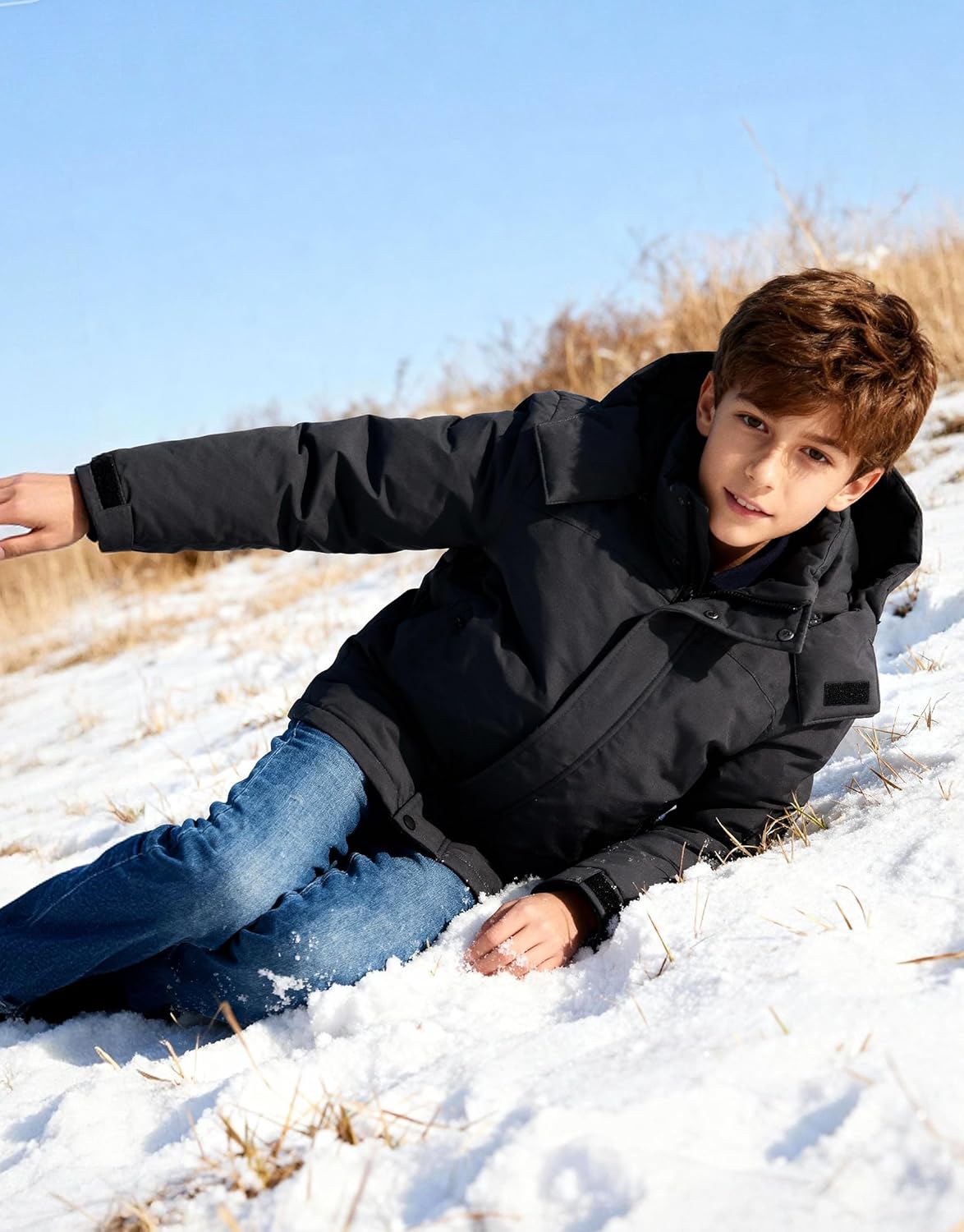 Wantdo Boy's Waterproof Ski Jacket Quilted Winter Coat Warm Fleece Puffer Jacket Mountain Windbreaker - Image 8