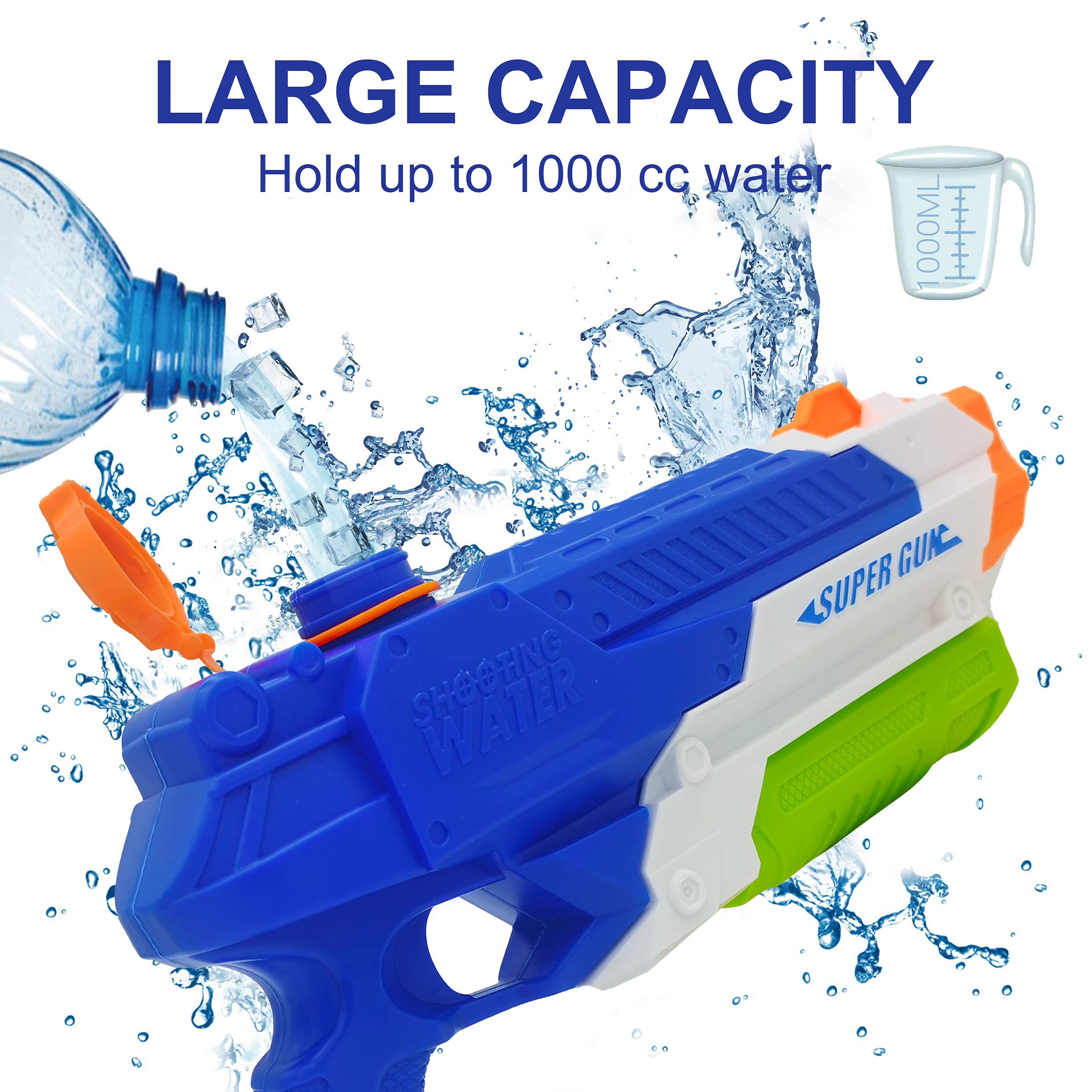D-FantiX Pistolas de Agua de Alta Capacidad para Verano, Piscina, Playa, Fiesta, Agua al Aire Libre, Juguete de Lucha para niños, Adultos, niños y niñas