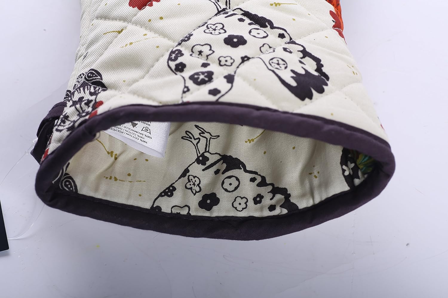 Ulster Weavers 100% Cotton Gauntlet Oven Glove - Heat Resistant and Perfect for Baking, Cooking or Serving - Machine Washable, Animal Theme, Rooster, Cream