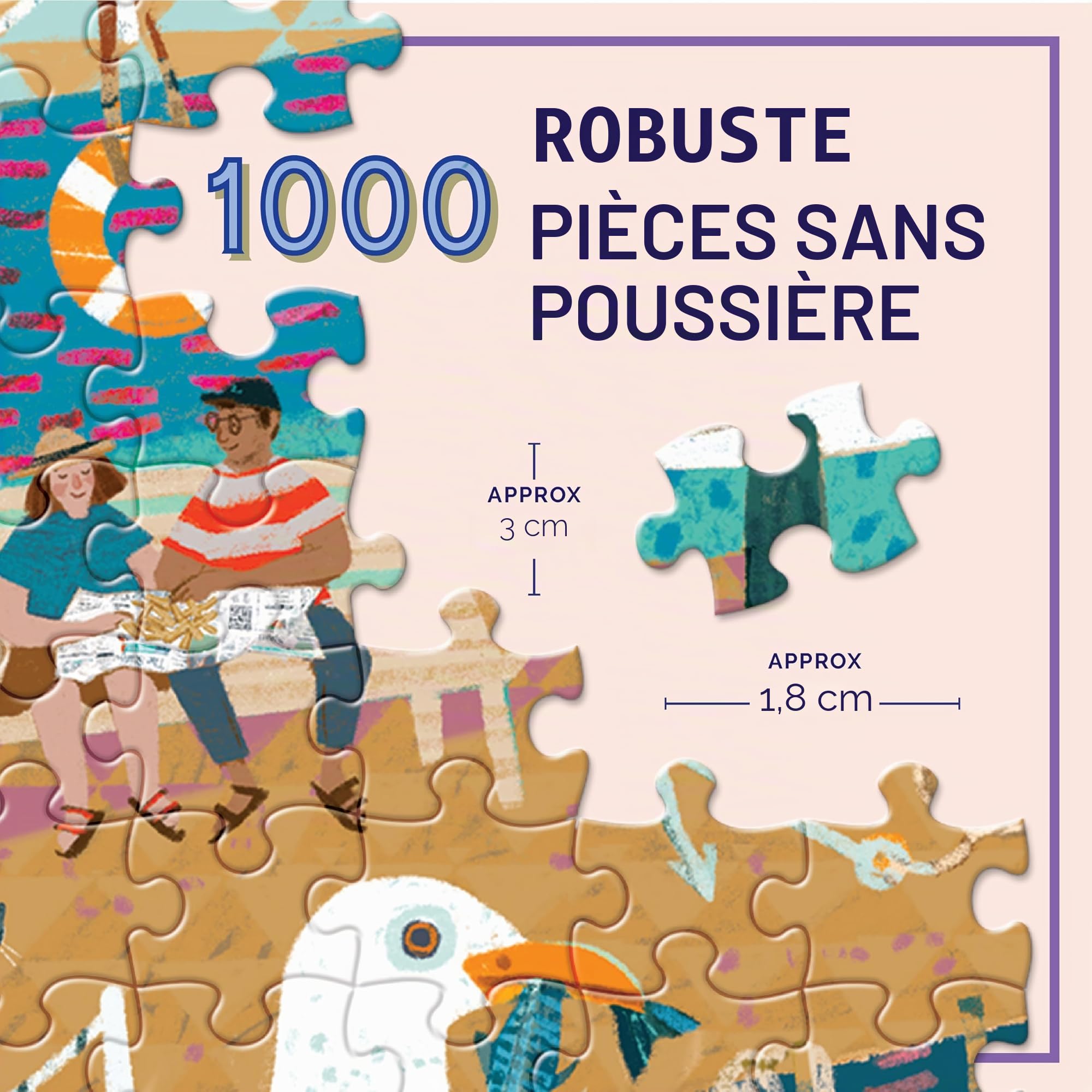 EEBOO - Seaside Harbor - Puzzle Adulte 1000 pièces - Belle Illustration d'un Port de plaissance - Puzzle en Carton recyclé - PZTSEA