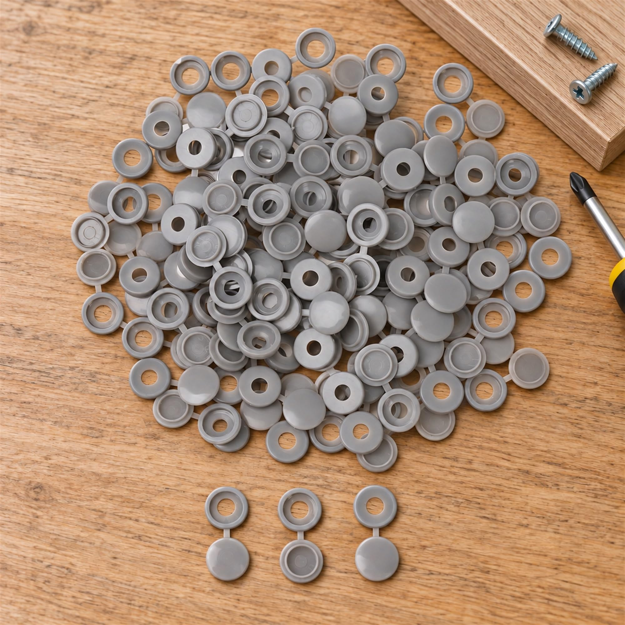 Plastic Screw Cover Caps, Fastener Head Concealers for Furniture Assembly, Cabinet Finishing and Home Repairs