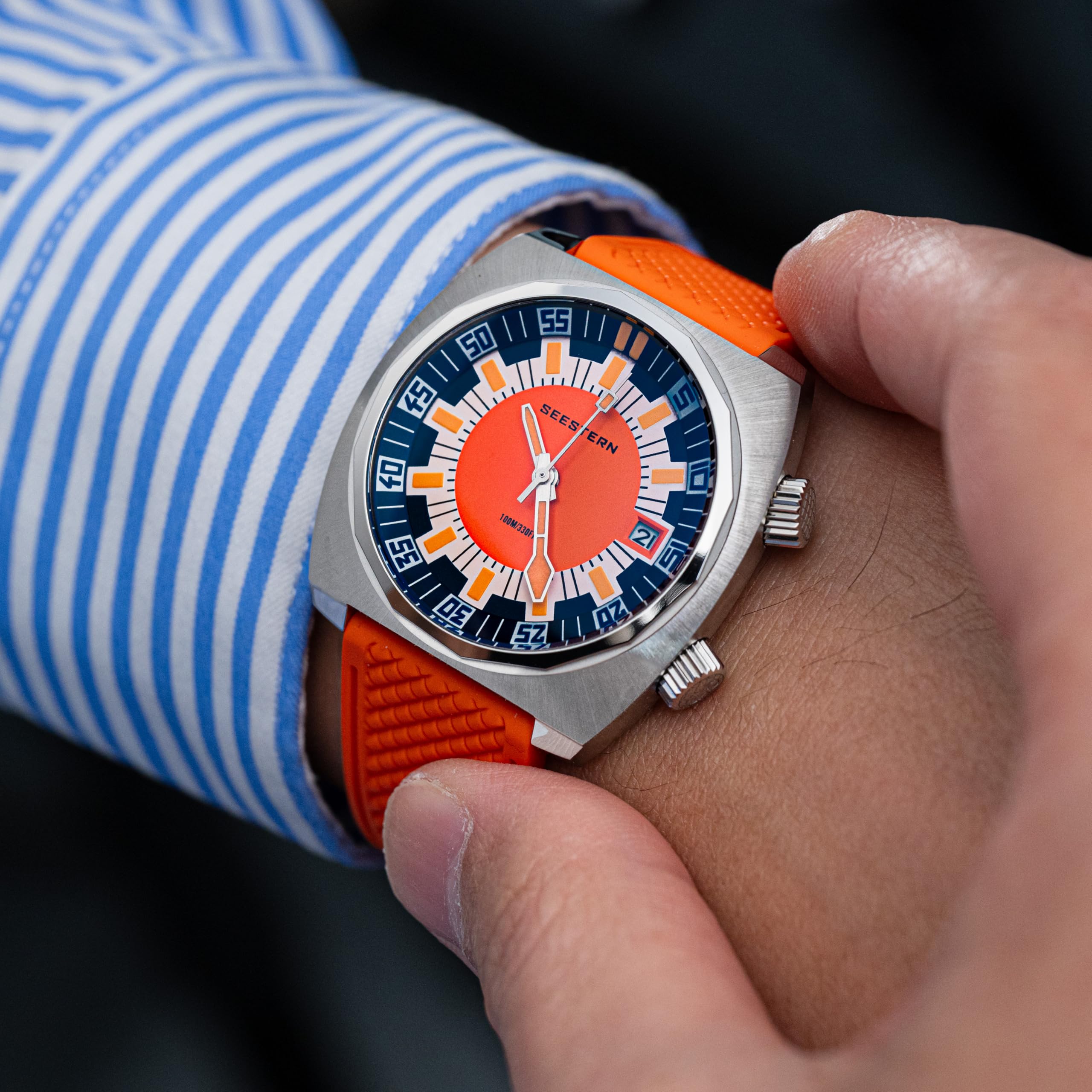 Sugess S471.01.O - Orologio sportivo meccanico da uomo, con lunetta interna, modello Seagull 1963