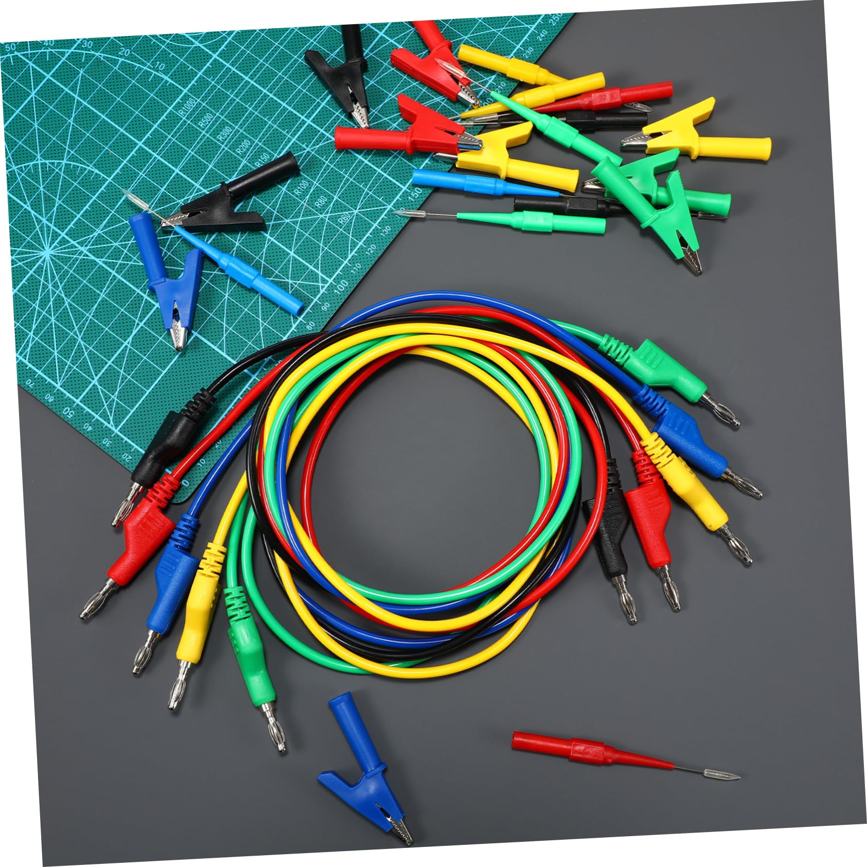 Set di Cavi con Pinze Coccodrillo per Tester Multimetro Elettrico